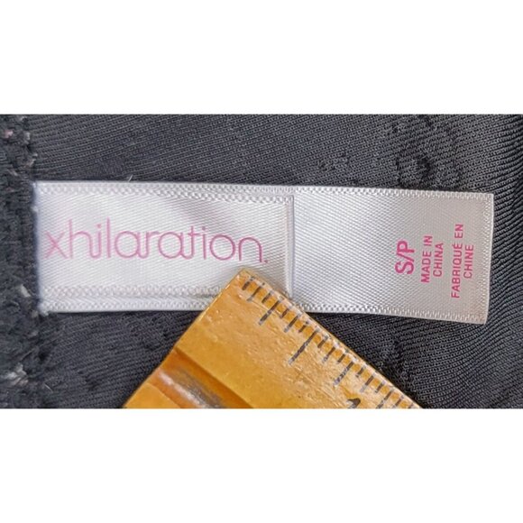 Xhilaration Leggings Black Floral Textured Polyester/Spandex Womens Small Petite - Picture 5 of 8